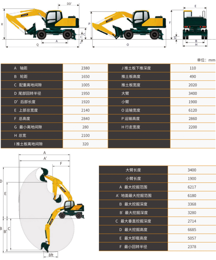 寶鼎80小型輪式挖掘機型號 